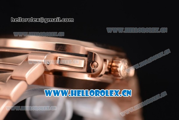 Patek Philippe Nautilus Clone PP 315 Automatic Rose Gold Case/Bracelet with Black Dial (BP) - Click Image to Close